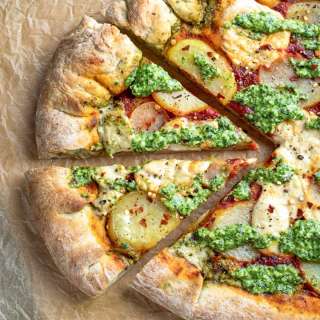 Vegan Pesto Pizza With Stuffed Crust