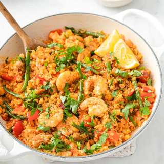 Keto Paella with Cauliflower Rice
