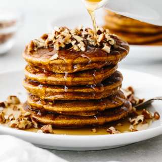 Paleo Pumpkin Pancakes with Maple Ginger Syrup