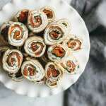 Herbed Chevre, Spinach and Smoked Salmon Pinwheel