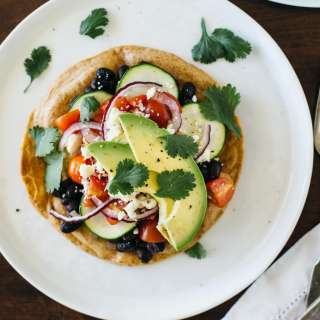 Black Bean Mexican Pizza on Cassava Flour Tortillas