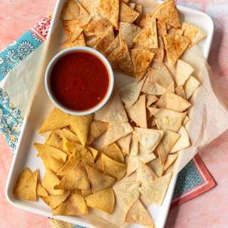 Healthy Air Fryer Tortilla Chips (Low-Fat; Oven-Baked Option)