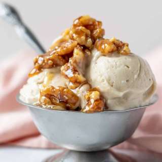 Nice Cream With Maple Wet Walnuts