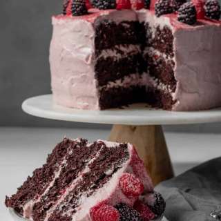 Vegan Chocolate Cake With Raspberry Frosting