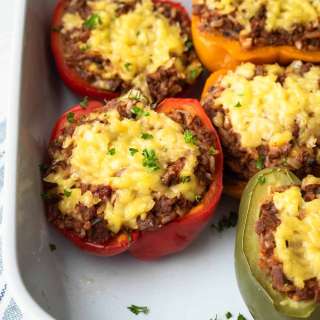 Vegan Stuffed Peppers (Oven or Air Fryer)