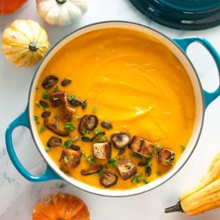 Vegan Pumpkin Soup with White Beans