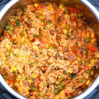 Instant Pot Cheesy Ground Beef and Rice