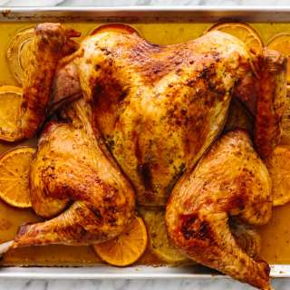 Maple Orange Glazed Spatchcock Turkey