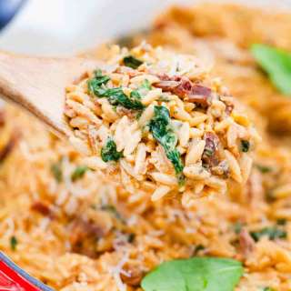 One Pan Creamy Tuscan Orzo