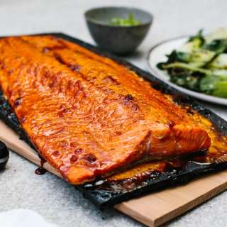 Cedar Plank Salmon with Maple Ginger Glaze