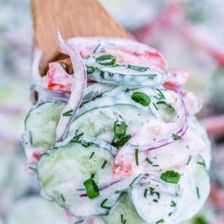 Creamy Cucumber Tomato Salad