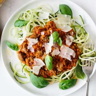 Zucchini Noodle Spaghetti Bolognese