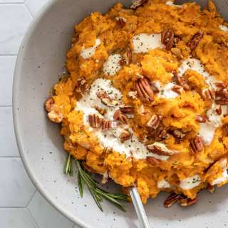 Vegan Mashed Sweet Potatoes (Savory)