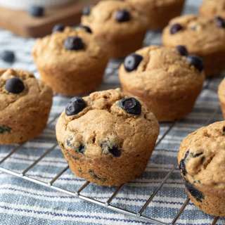 Healthy Vegan Blueberry Banana Muffins
