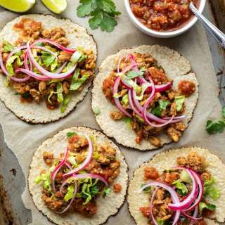 Tempeh Tacos With Refried Beans