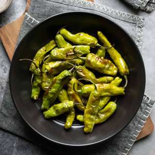 Air Fryer Shishito Peppers With Sesame-Ginger Sauce