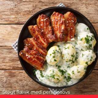 Stegt Flæsk: Danish Roast Pork with Potatoes & Parsley Sauce