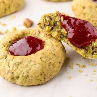 Pistachio Thumbprint Cookies with Jam