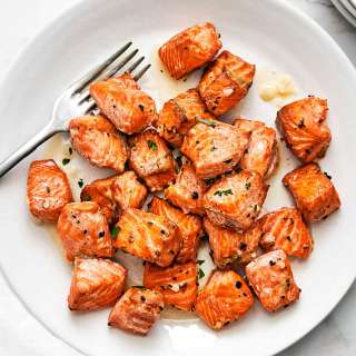 Air Fryer Salmon Bites (Lemon Garlic Butter)