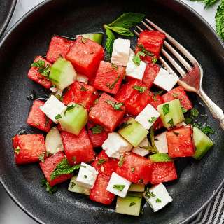 Watermelon Salad with Feta and Cucumber