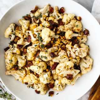 Za'atar Roasted Cauliflower with Dates and Pine Nuts