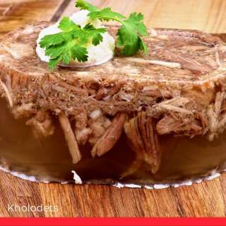 Russian Pork Aspic-Kholodets or Studen