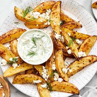 Roasted Greek Potato Wedges (Greek Fries)