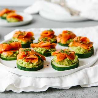 Smoked Salmon, Avocado and Cucumber Bites