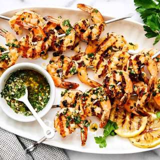 Garlic Grilled Shrimp Skewers