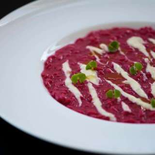Beetroot Risotto and Gorgonzola