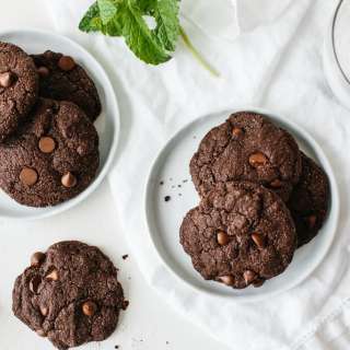 Mint Double Chocolate Chip Cookies