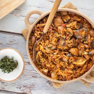 Mushroom Youvetsi (Greek Mushroom & Orzo Stew)