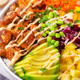 Cooked Salmon Poke Bowl