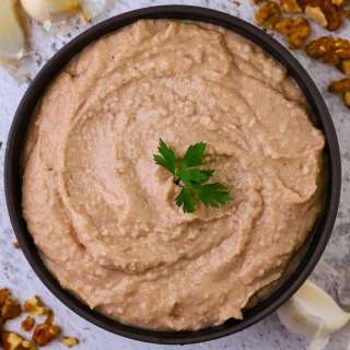 Walnut Skordalia (Greek Garlic & Bread Dip)