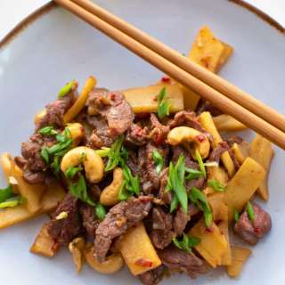 Asian Stir-Fried Beef with Bamboo Shots & Cashew
