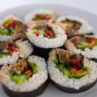 Veggie Kimbap with Bean Sprouts