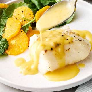Baked Cod with Orange Buerre Blanc