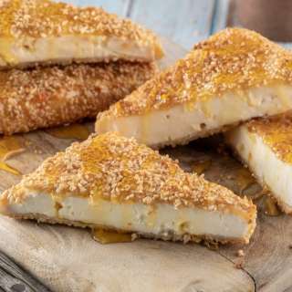 Cheese Saganaki: Fried Feta Cheese