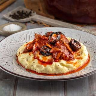 Spicy Braised Pork with Prunes, Wine & Cognac
