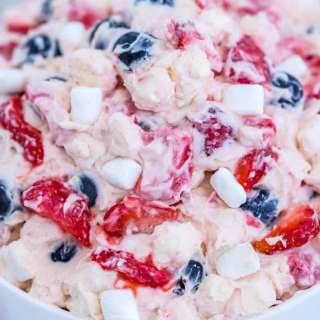 Red, White, and Blue Cheesecake Salad