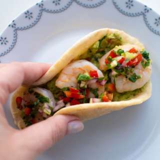 Easy Guacamole & Shrimp Tacos