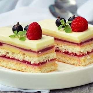 Vanilla Raspberry Bavarian Cake