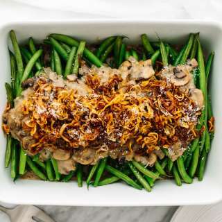Healthy Green Bean Casserole (gluten-free, dairy-free)