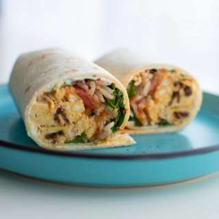 Egg & Chorizo Burritos with Spicy Pineapple Salsa