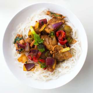 Pork Loin with Red Curry and Mint