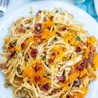 Crack Chicken Spaghetti Casserole