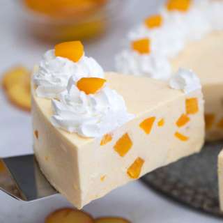 No Bake Peach Cheesecake