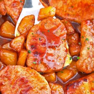 One Pan Pineapple Pork Chops
