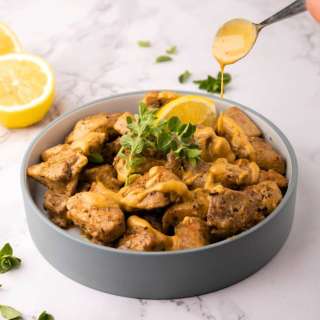 Tigania: Greek Pork with Lemon & Mustard Sauce