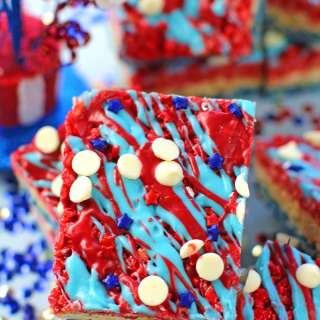 Red White and Blue Rice Crispy Treats